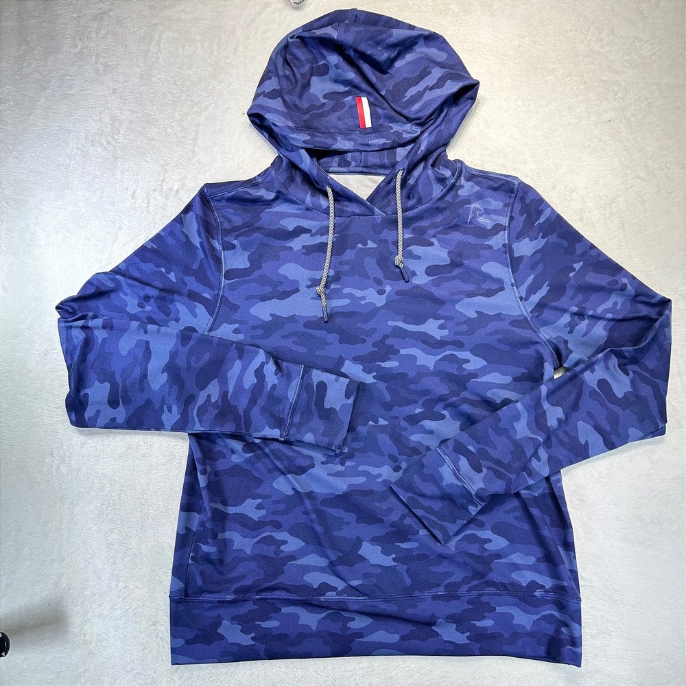 Gorpcore Rhoback Blue Camo Performance Hoodie Size M Athleisure Activewear